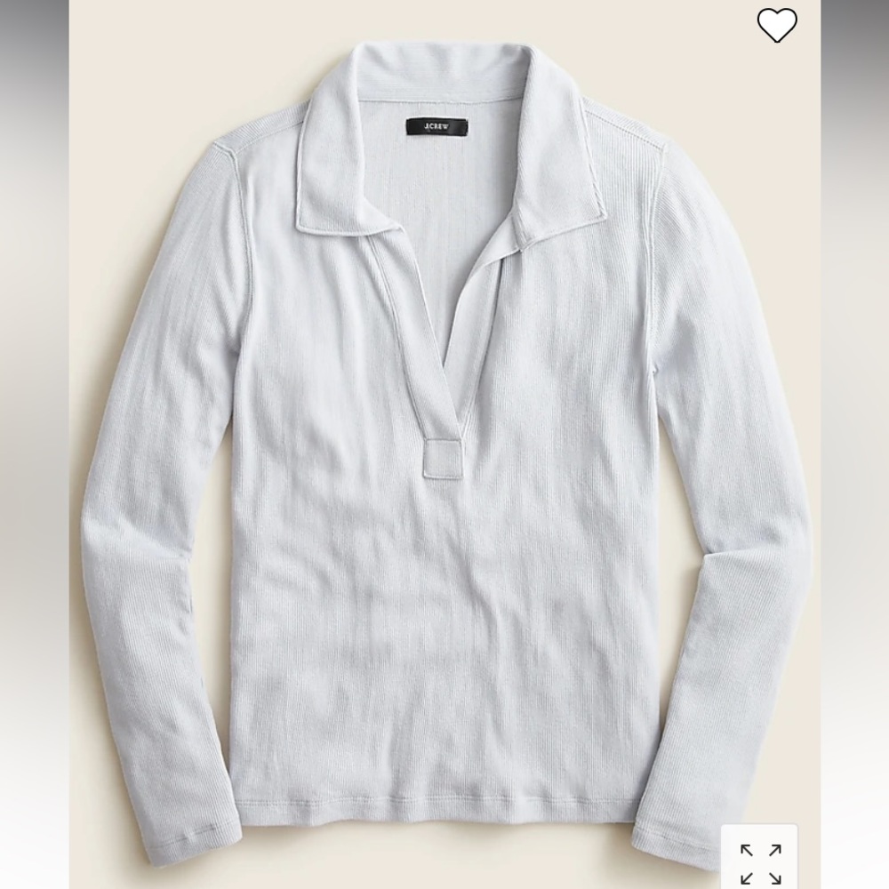 J Crew Ribbed Polo T-shirt Women’s White L